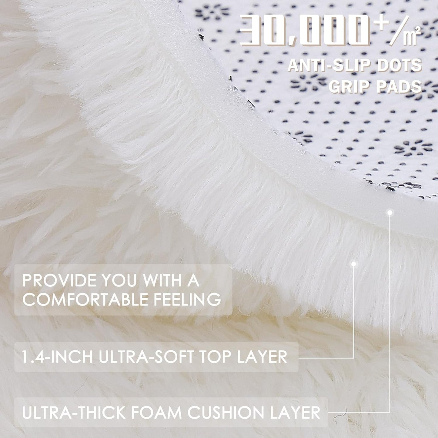 OLANLY Runner Rugs - Soft, Machine Washable Shaggy Design for Hallway & Bedroom | Ivory 2x12 ft