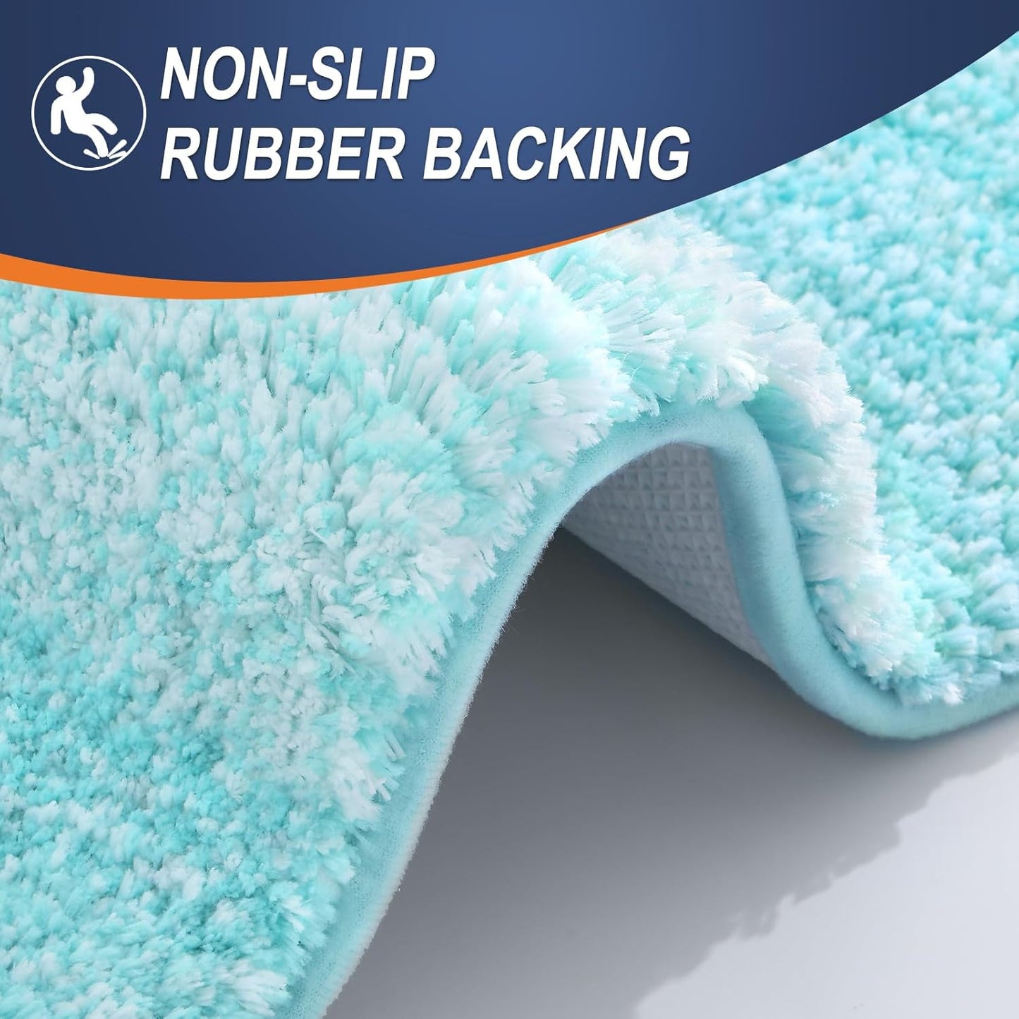 OLANLY Bathroom Runner Rug - Extra Soft Microfiber Mat | Quick Dry & Washable 59x20, Teal