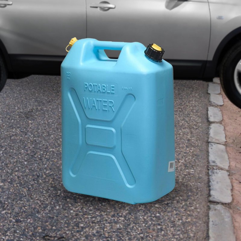Scepter Water Can with Easy-Pour Spout for Camping/Emergency/Off-Road, 5 Gallon, Blue