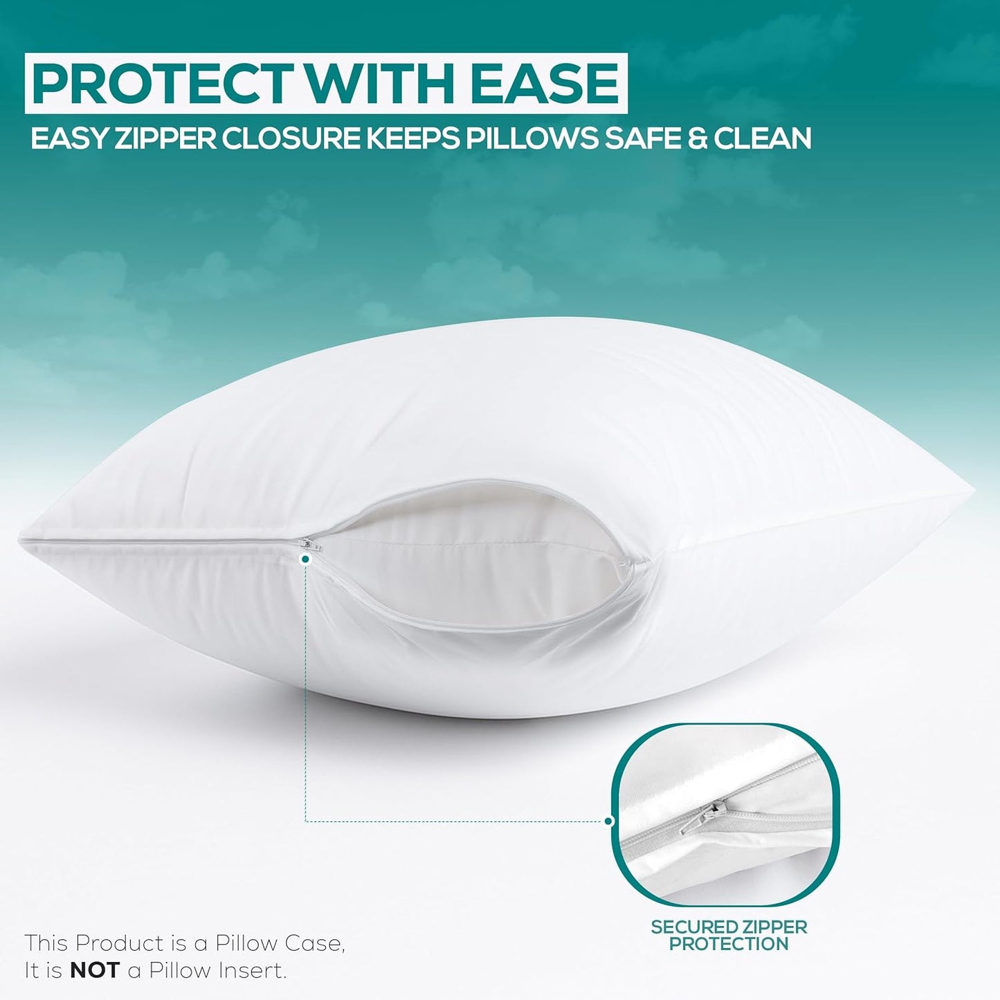 Utopia Bedding King Size Pillow Protectors - Set of 6 Zippered, Waterproof & Dust Mite Proof Covers | Ultra Soft White Encasements