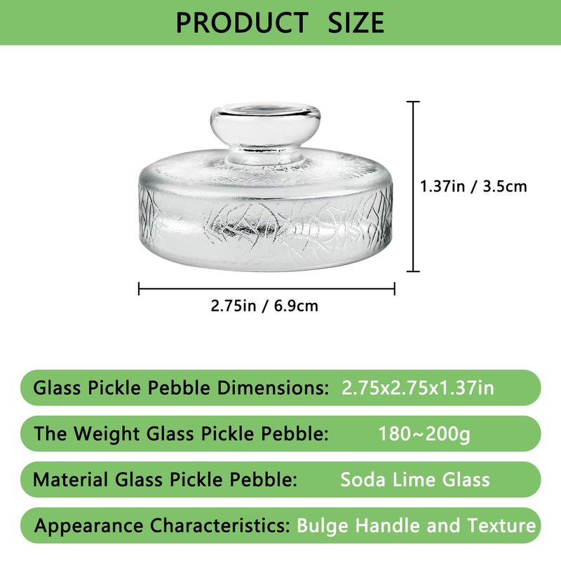 Artcome 5-Pack Glass Fermentation Weights with Easy Grip Handle and Unique Texture Design for Large Wide Mouth Mason Jars