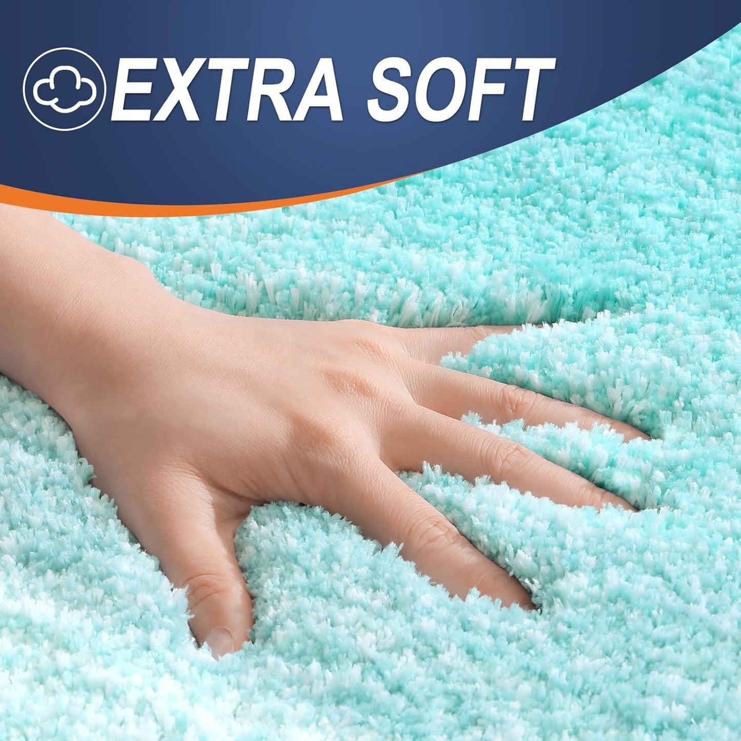 OLANLY Bathroom Runner Rug - Extra Soft Microfiber Mat | Quick Dry & Washable 59x20, Teal