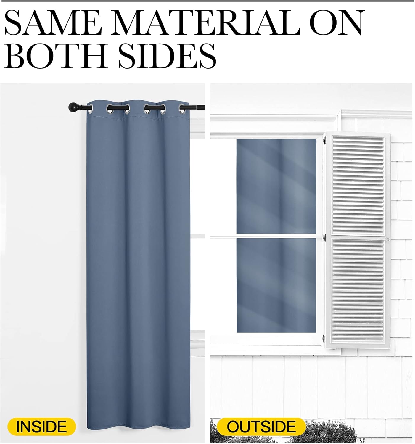 NICETOWN Thermal Insulated Blackout Curtains - Room Darkening Grommet Drapes | Stone Blue, Set of 2, 29x45 Inches