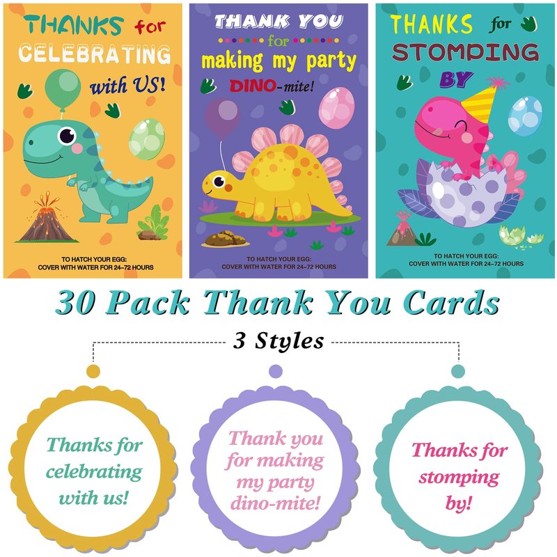 ANPHILE Dinosaur Party Favors, 30 Pack Hatching Dinosaur Eggs with Card Bulk - Dino Birthday Goodie Bag Stuffers , Novelty Birthday Party Favors for Kids