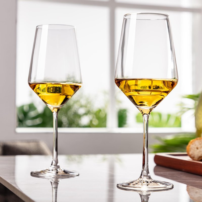 NORIMODA White Wine Glasses Set of 4, 14oz Lead-free Glassware With stem, Gift for Wine Lovers