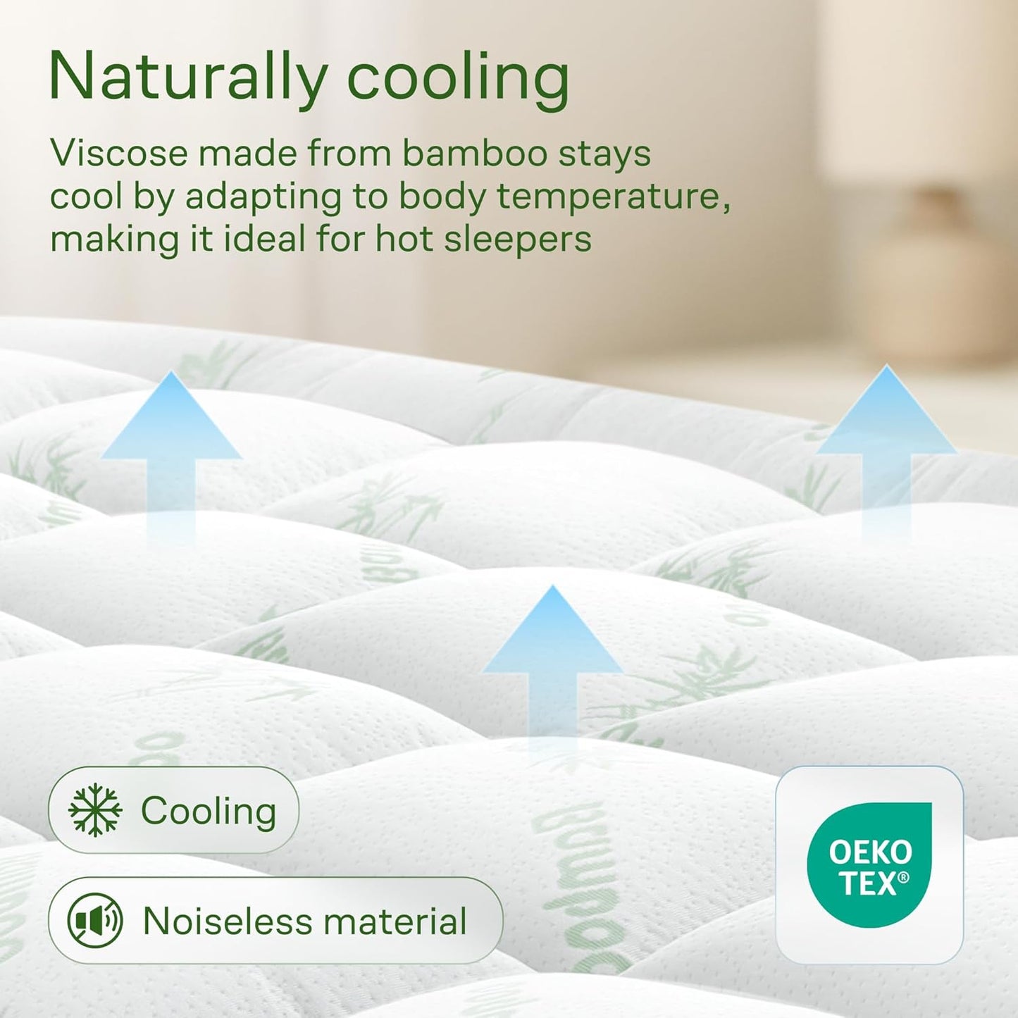 Niagara Sleep Solution Ultra Soft Mattress Topper | California King Size - Bamboo Viscose Pillow Top for Back Pain Relief & Cooling Comfort