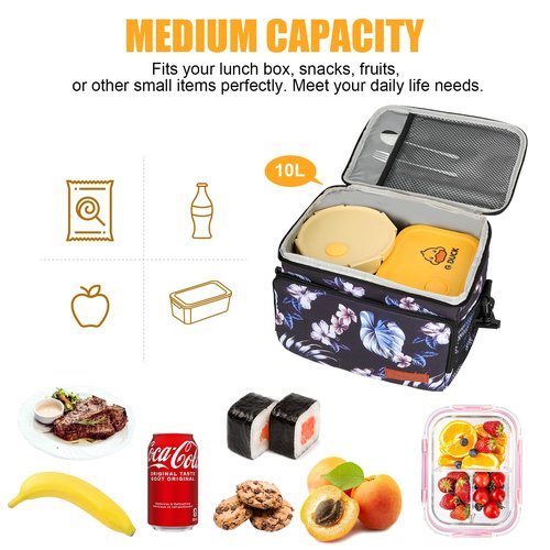 Coreskin Insulated Lunch Box for Adults, 10L Leakproof Cooler Bag with Multi Pockets, Adjustable Strap, Ideal for Work, Beach & Picnic