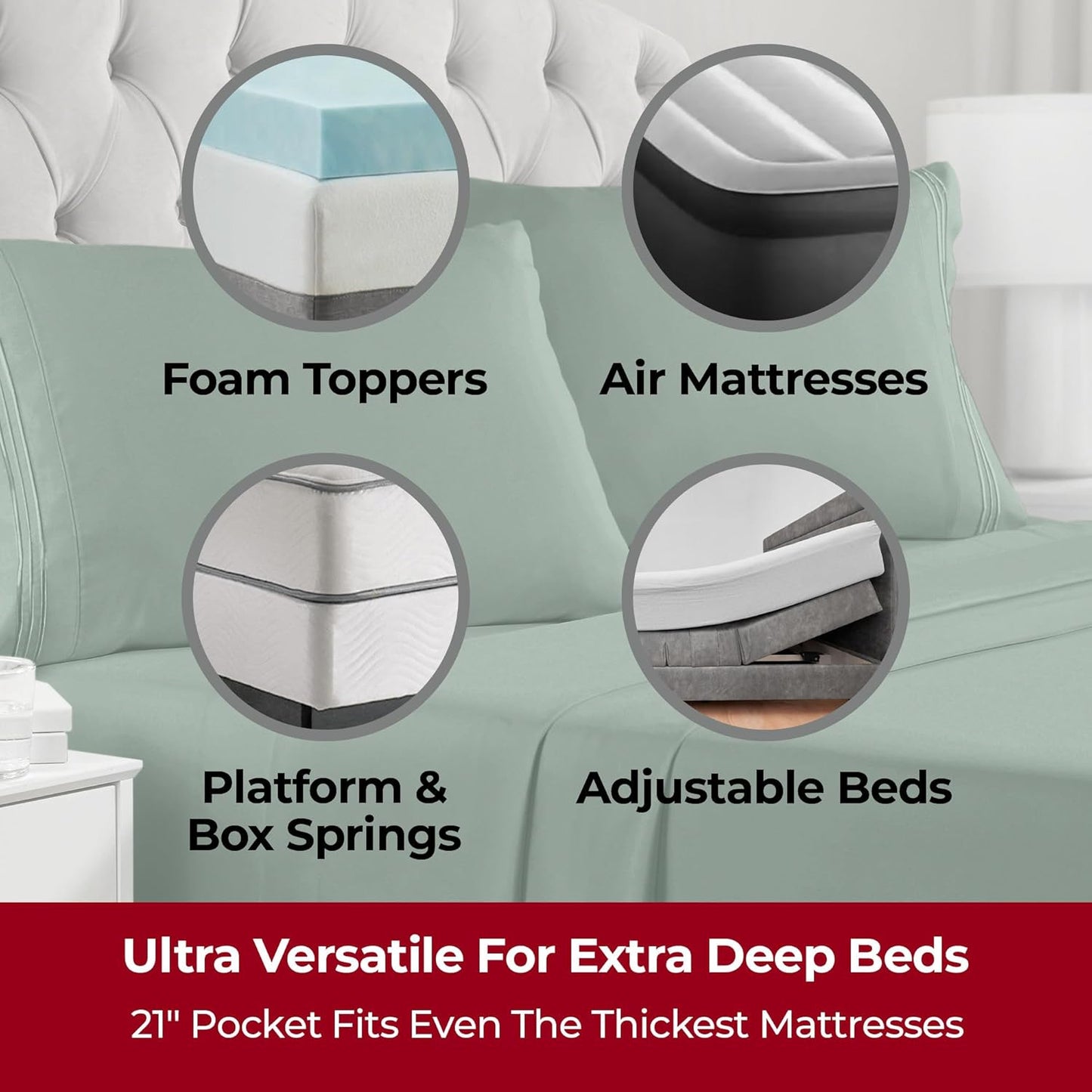 Mellanni Extra Deep Twin Sheets - Hotel Luxury Bedding | Ultra Soft, Cooling, Stain Resistant (Emerald Green)