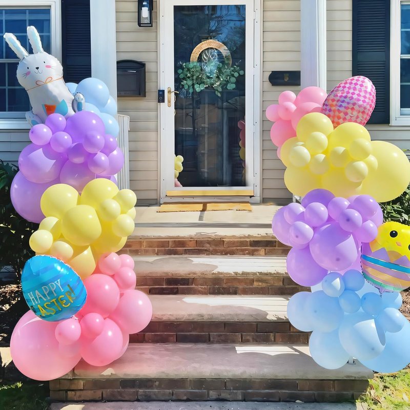 145pcs Pastel Balloons Different Sizes 18" 12" 10" 5" Latex Balloon Garland Arch Kit for Birthday Rainbow Party Baby Shower Easter Party Decorations