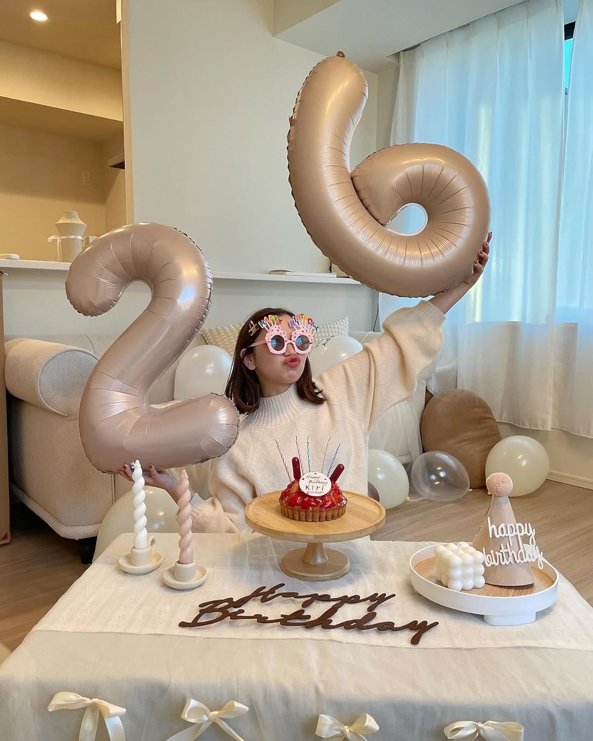 Light Brown Number Balloon - 40 Inch Tan 0 Balloon | Khaki Beige Birthday Decorations & Party Supplies