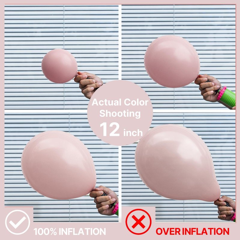 PartyWoo Dusty Pink Balloons 101pcs 12 Inch Boho Blush Lilac Pink Latex Helium Balloons for Princess Birthday Baby Shower Graduation Gender Reveal Anniversary Bachelorette Party Decorations Pink-F54