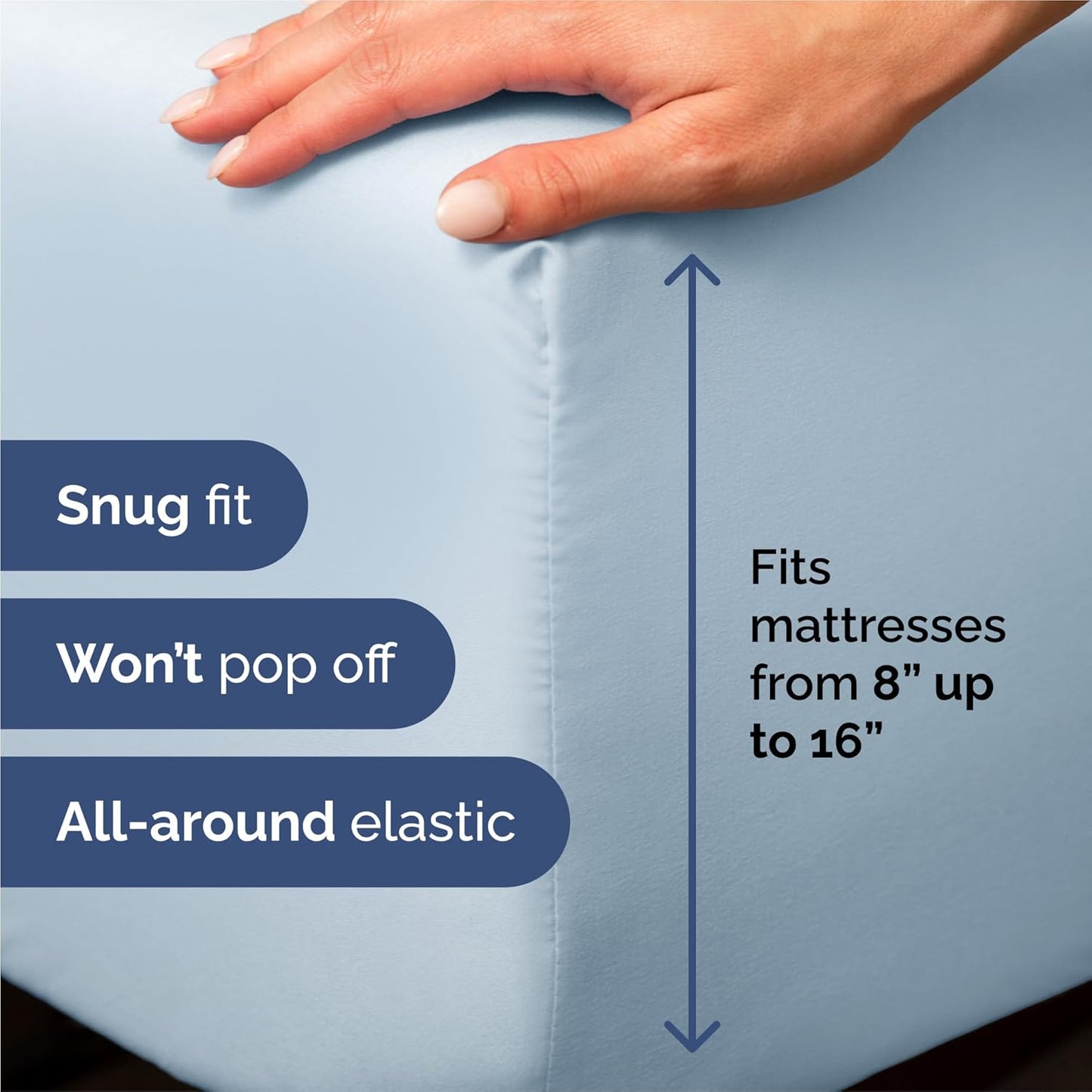 King Size 4 Piece Sheet Set - Comfy Cooling Bed Sheets for Luxury Sleep - Deep Pockets, Easy-Fit, Sky Blue