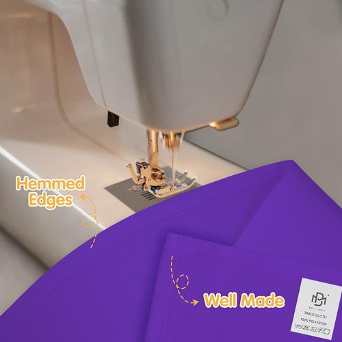 BRILLMAX 10 Pack Purple Tablecloths 70 x 120 Inch for 6ft & 8ft Rectangle Tables - 150 GSM Polyester Fabric, Universal Fit, Water, Stain & Wrinkle Resistant Cloth Cover for Wedding Banquet Dining
