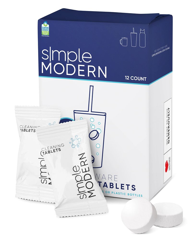 Simple Modern Cleaning Tablets for Water Bottles, Tumblers, Coffee Mugs, Stainless Steel Drinkware, 12 Pack