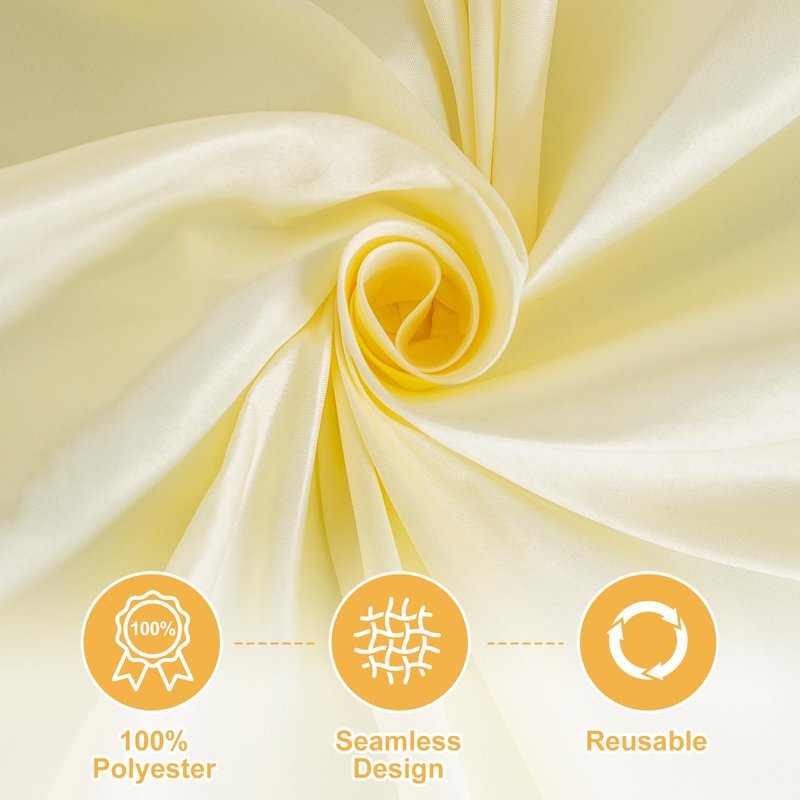 6 Pack 70x120-In Rect Light Beige Tablecloths-Reusable Polyester Table Covers – Protect from Spills (Not Waterproof) – for Weddings, Banquets, Parties – Ships Folded, Wrinkles Likely, Steam Before Use