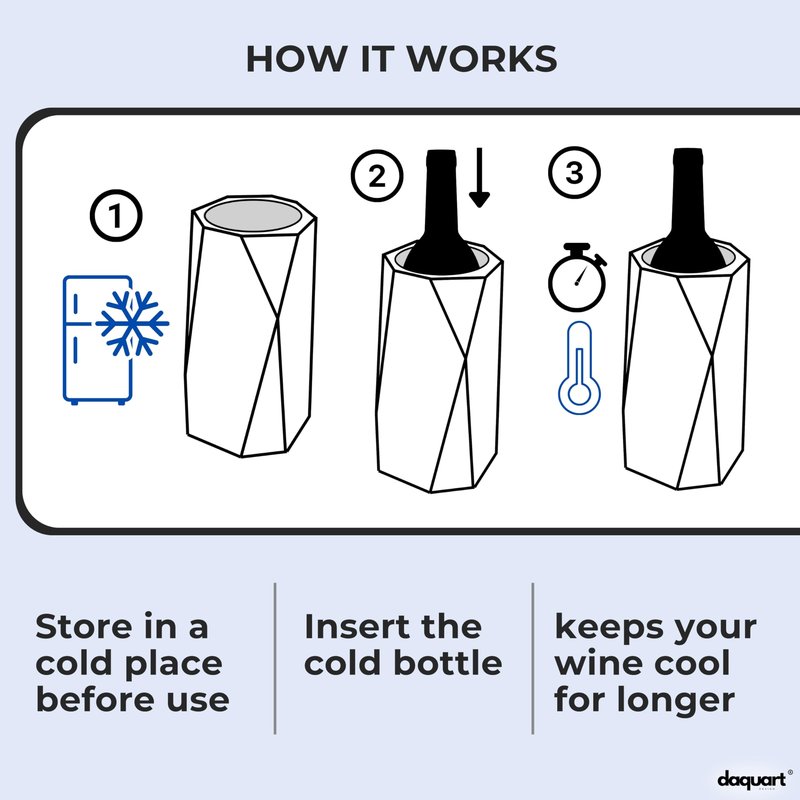 Daquart® | Concrete Wine Chiller Bucket - Keep your Drinks Cold | Wine Chillers for Bottles like a Cooler Sleeve - Designed for all Wine Bottle | Wine Cooler Bucket - Gifts for Wine Lovers