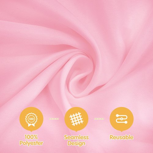 BRILLMAX 6 Pack Pink Tablecloths 90 x 156 Inch for 8ft Rectangle Tables - 150 GSM Polyester Fabric, Floor Length Drop, Water, Stain & Wrinkle Resistant Cloth Cover for Wedding Reception Banquet
