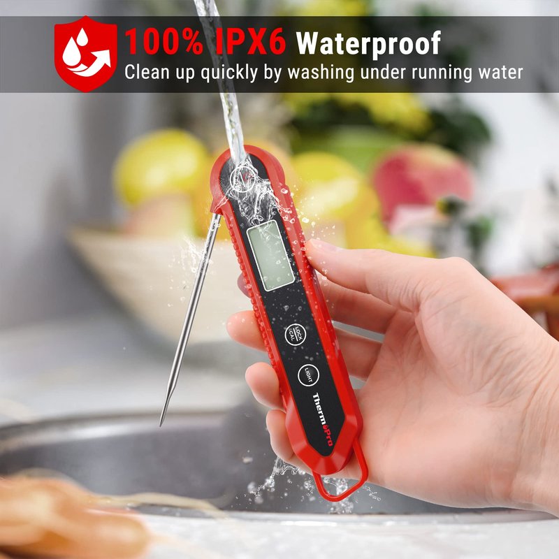 TempPro Digital Instant Read Meat Thermometer for Grilling Waterproof KitchenThermometer with Calibration & Backlight Smoker Oil Fry Candy Thermometer for Commercial Bakeware（Previously ThermoPro）