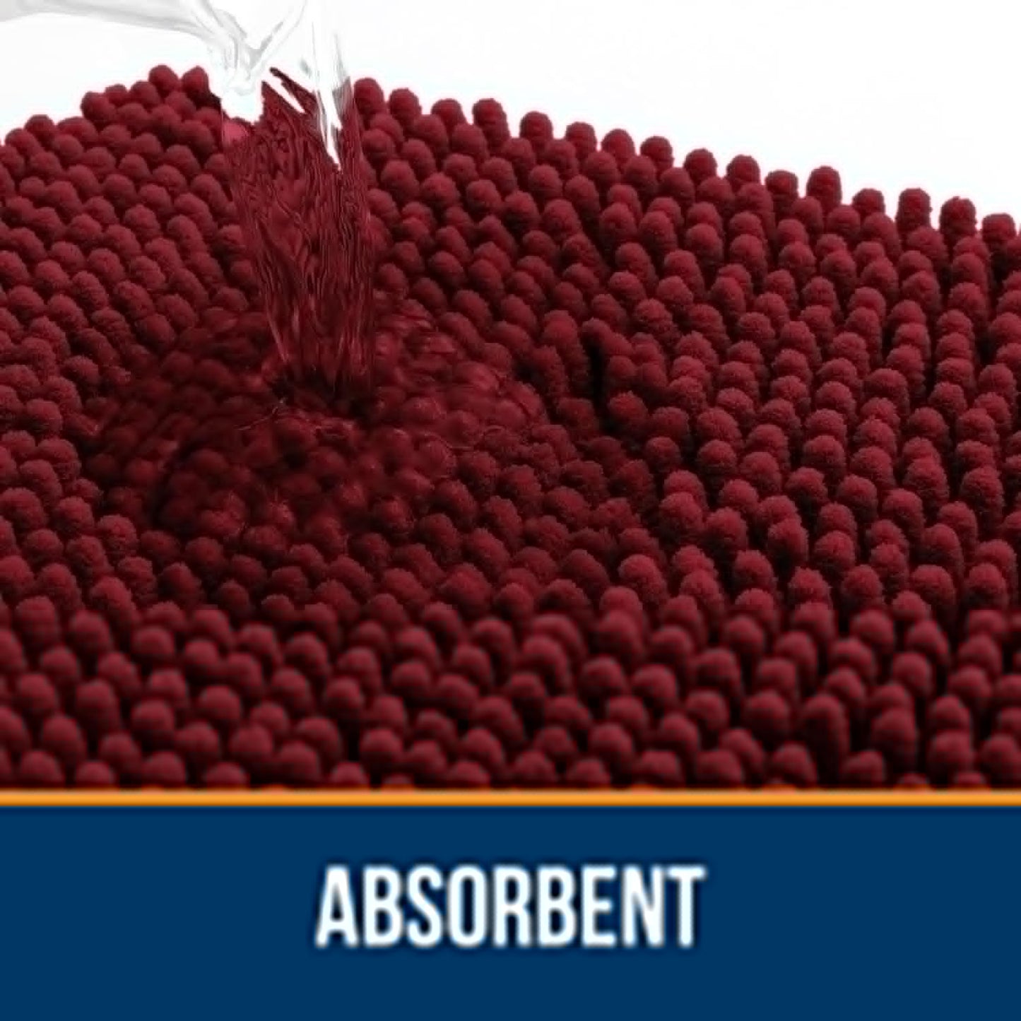 OLANLY Bathroom Rugs - Extra Soft Chenille Bath Mats with Rubber Backing | 30x20, Quick Dry, Burgundy