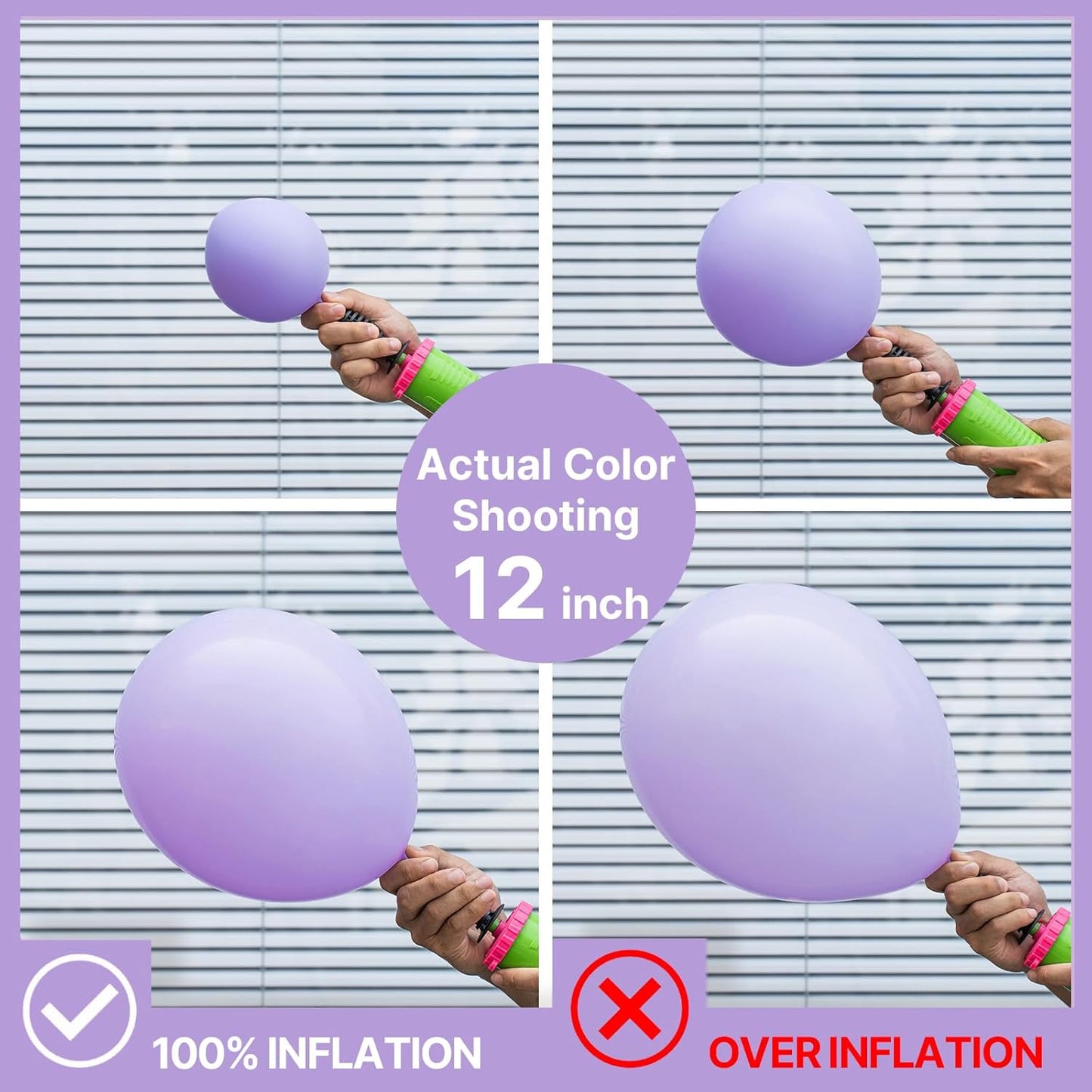 PartyWoo Pastel Purple Balloons - 100-Piece Pack | 5-18 Inch Sizes for Baby Shower & Birthday Decor