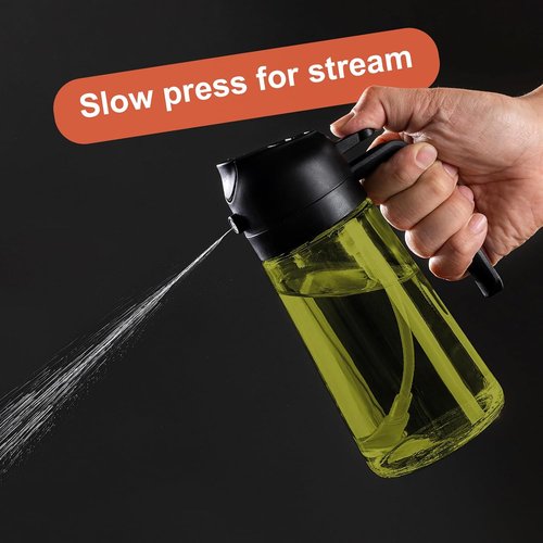 CXINYI - 16oz Olive Oil Dispenser | 2-in-1 Sprayer for Cooking & Salad - Black & Green