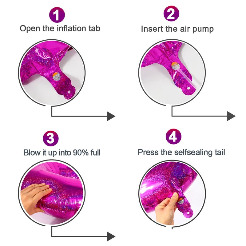 Laser Hot Pink 4 Balloon, Number Balloons 40 Inch, 4th Birthday Decorations for Girls Four Large Numbers for Party Decor, Number 4 Balloon