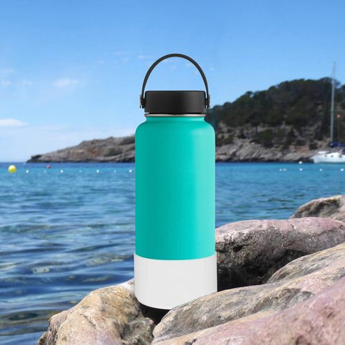 Flaskars Protective Silicone Boot for 12oz - 40 oz Hydroflask Water Bottles Anti-Slip Bottom Stanley Sleeve Cover Bumper (Black, Fits Hydroflask 32 and 40 OZ)