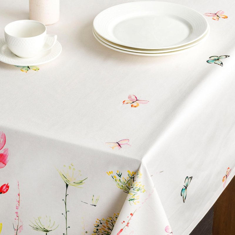 Maison d' Hermine Table Cloth Rectangle Table 100% Cotton 60 x 120 Inches Tablecloth Reusable Decorative for Dining Kitchen Room Farmhouse Home Gifts for Mothers Day Spring Summer - Botanical Fresh