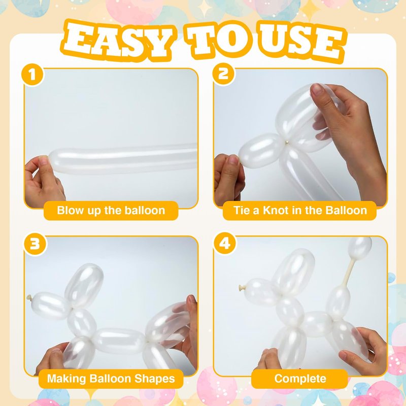 100 pcs 260 Balloons Clear for Long Balloons Garland Kit for Christmas Decorations And Birthday Decorations Wedding Animals Modeling Party Holiday Valentines Flower Decor