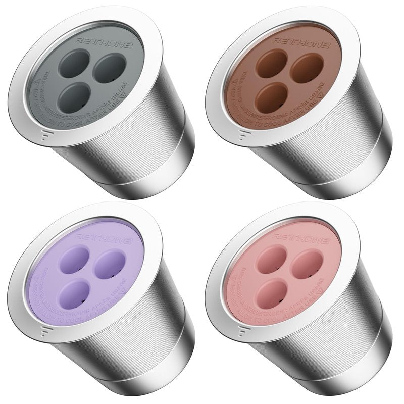 RETHONE Reusable K Cups Coffee Pods Compatible with Ninja Coffee Maker, Stainless Steel Reusable Coffee Filters for Ninja CFP201 CFP300 CFP301 CFP305 CFP307 CFP400 Dual Brew Pro (2 Packs)