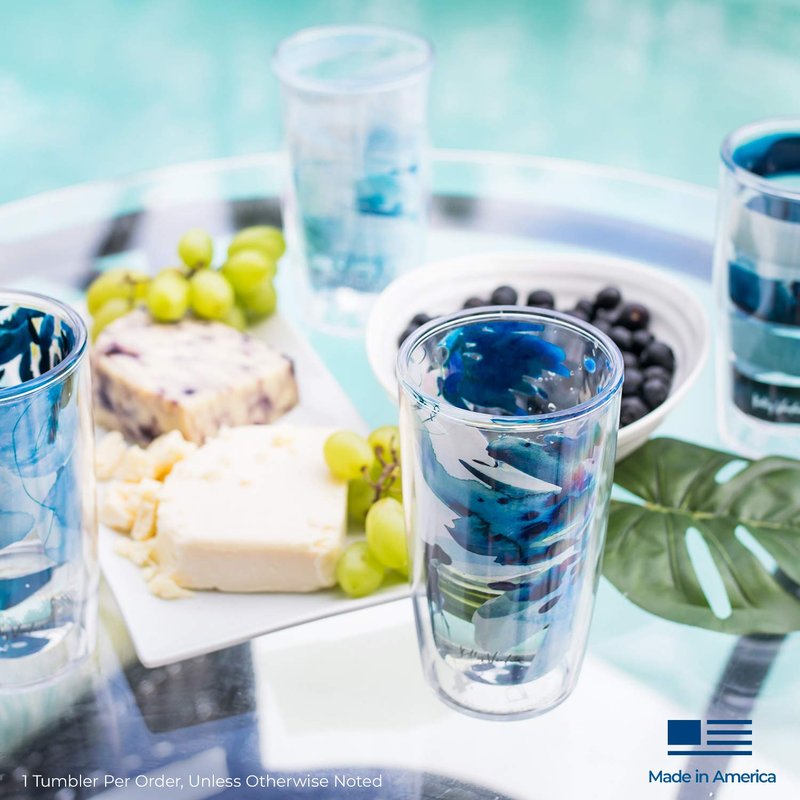 Tervis Kelly Ventura - Blue, Too Collection Made in USA Double Walled Insulated Tumbler Travel Cup Keeps Drinks Cold & Hot, 16oz 4pk, Assorted