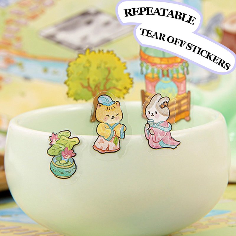 SZXYCZL Cute Miniature Scene 4Sets Big DIY 3D Sticker Scene Stick Ancient Chinese Market, Make You Own Mini House Sticker Therapy for Teen Adult Relief Pass The Time-Ancient Chinese Bazaar