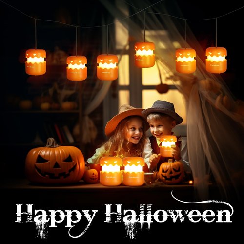 EverBrite 6-Pack Halloween Pumpkin Lantern 6-Pack Halloween Skeleton Camping Lantern