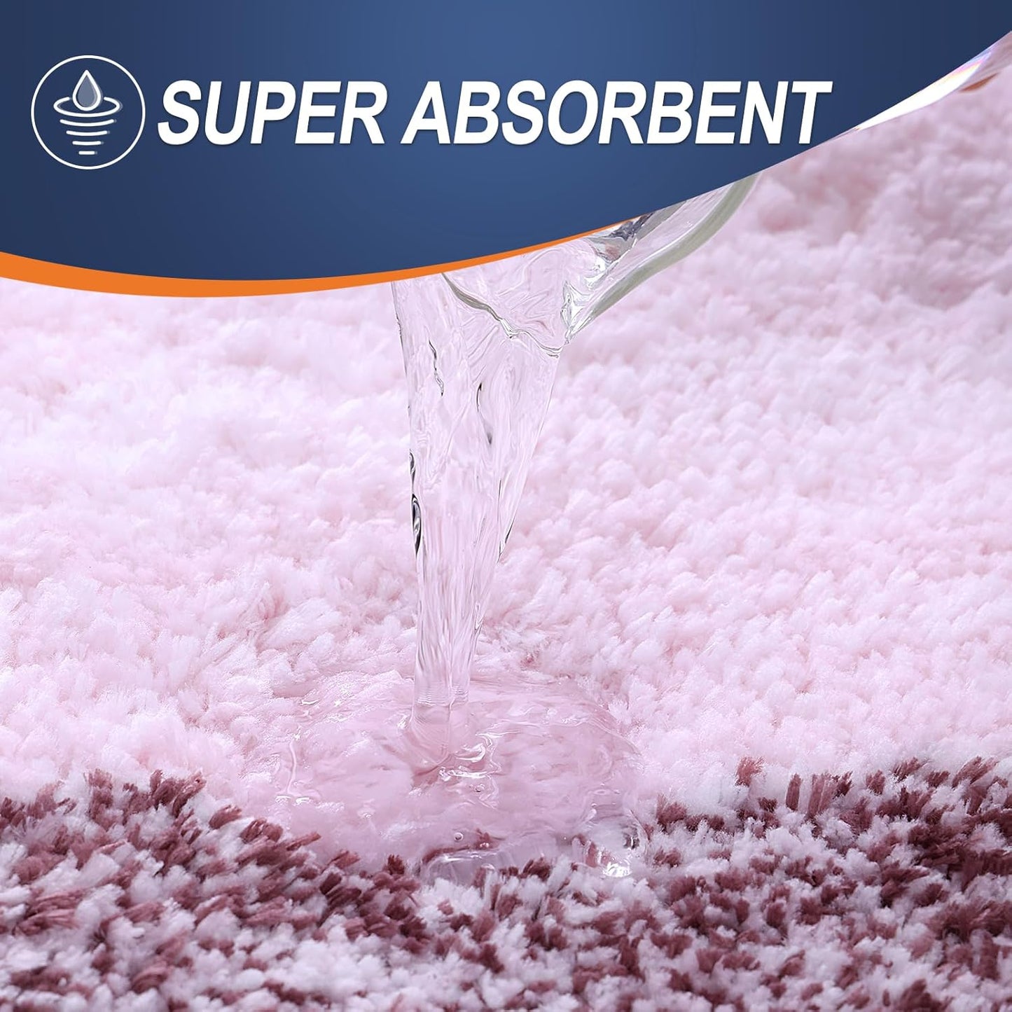 OLANLY Large Bathroom Rugs - Extra Soft Absorbent Microfiber Mat 40x24 | Quick Dry & Machine Washable, Mauve