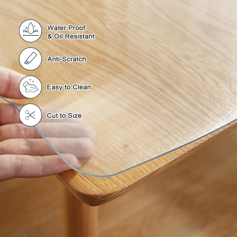 LovePads Frosted Desk Mat 24 x 36 Inch, 1.5mm Thick Frosted Table Protector, Waterproof Plastic Table Cover Protector, PVC Desk Protector Mat, Vinyl Desk Cover for Desktop, Coffee & Dining Table