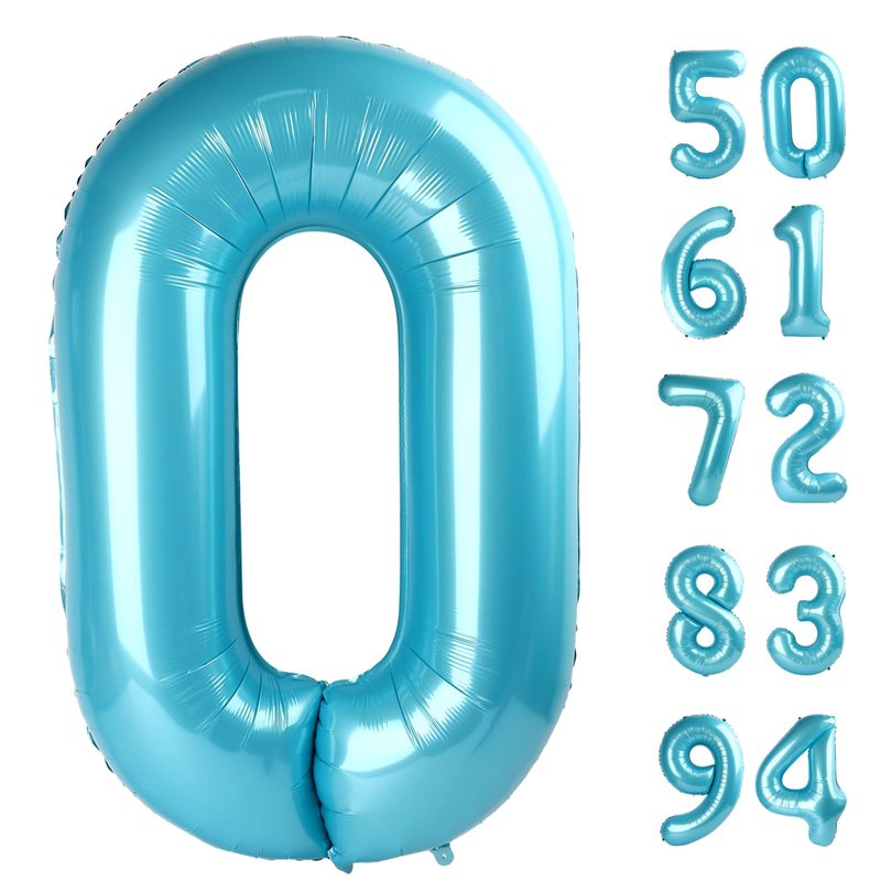 Pearlescent Blue Number 19 Balloon 40 inch, 19 Number Balloons, 19th Birthday Decorations, 19 Year Old Women Men Pearlescent Blue Party Supplies