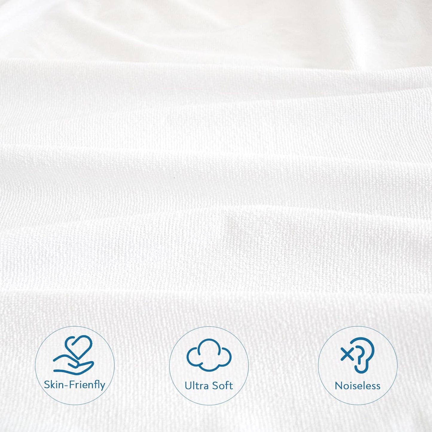 Skiennix Split Top King Mattress Protector - Waterproof & Breathable Terry | 78''×80'' Up to 18'' Depth
