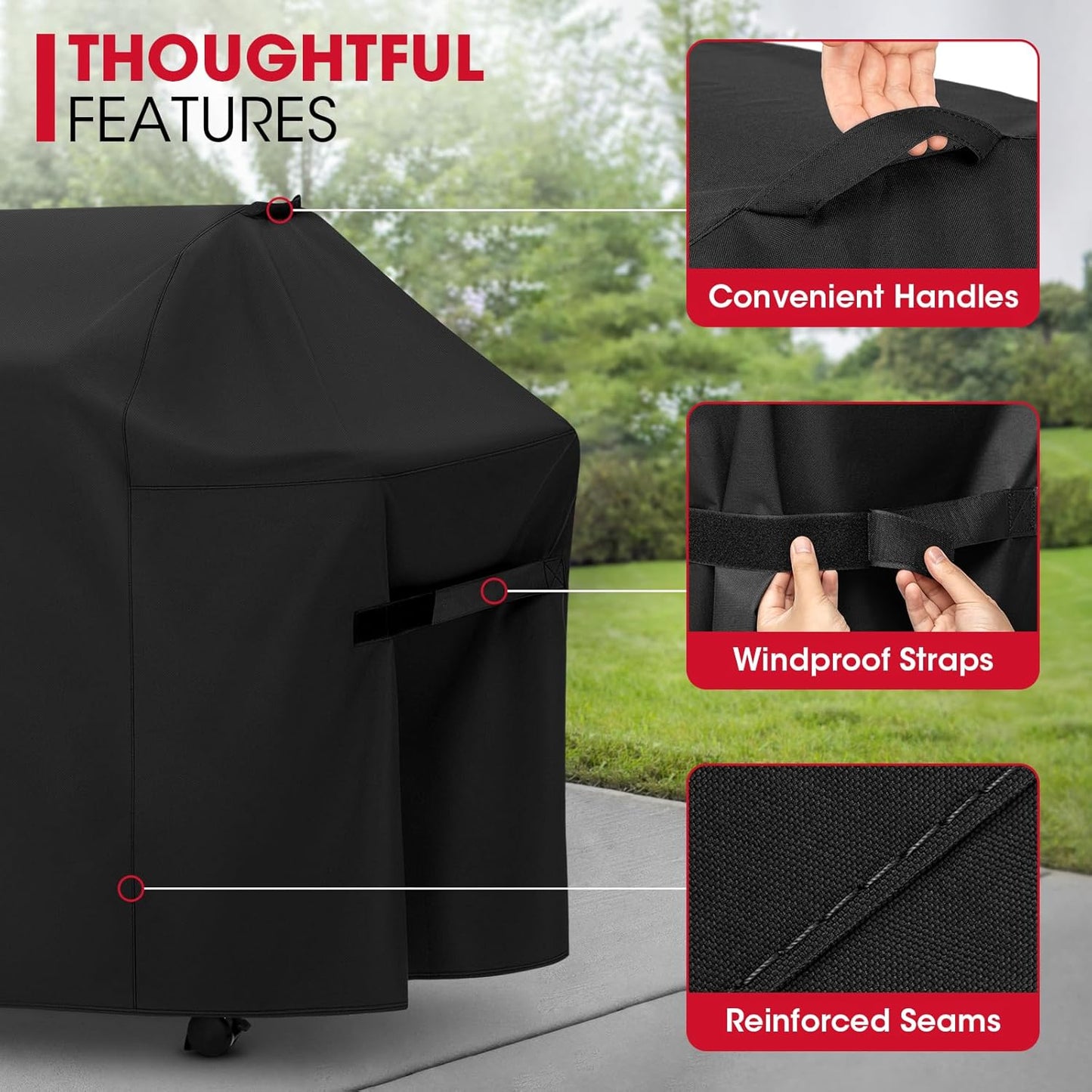 Unicook 52 Inch Grill Cover - Heavy Duty Waterproof BBQ Cover for Weber Spirit 200/300 Series