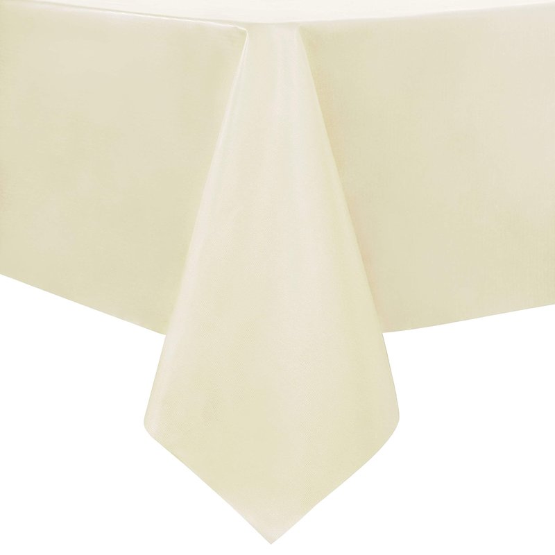 sancua 100% Waterproof Rectangle PVC Tablecloth - 54 x 108 Inch - Oil Proof Spill Proof Vinyl Table Cloth, Wipe Clean Table Cover for Dining Tables, Buffet Parties and Camping, Beige