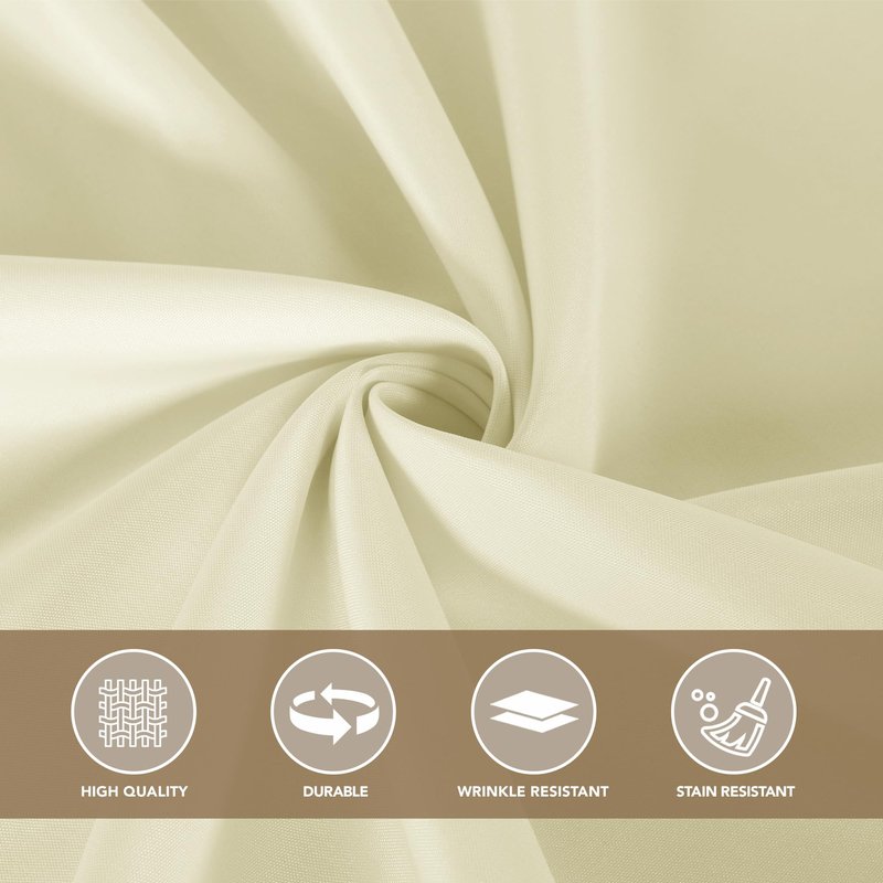 sancua Round Tablecloth 120 Inch Diameter, 8 Pack - Circle Polyester Fabric Table Cloth for Party Reception Banquet Birthday, Washable Formal Table Cover (Fit 48-96 Inch Tables), Beige