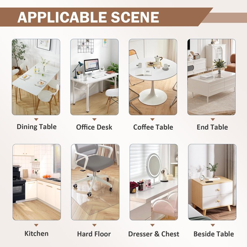 LovePads Frosted Desk Mat 16 x 32 Inch, 1.5mm Thick Frosted Table Protector, Waterproof Plastic Table Cover Protector, PVC Desk Protector Mat, Vinyl Desk Cover for Desktop, Coffee & Dining Table