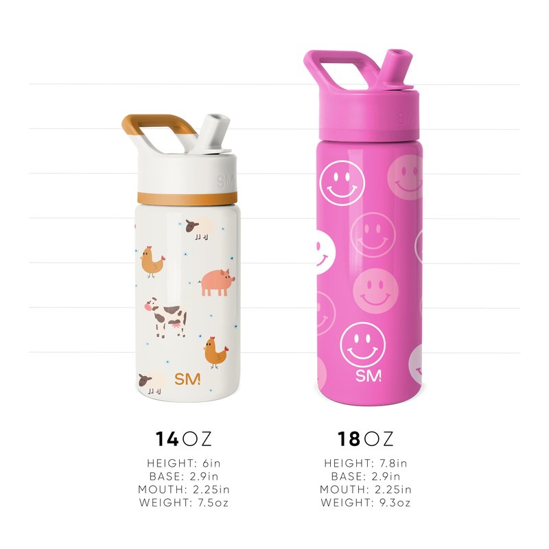 Simple Modern Kids Summit Water Bottle with Straw Lid | 14oz Stainless Steel Cup Insulated Tumbler for Toddlers, School | Jurassic Jungle
