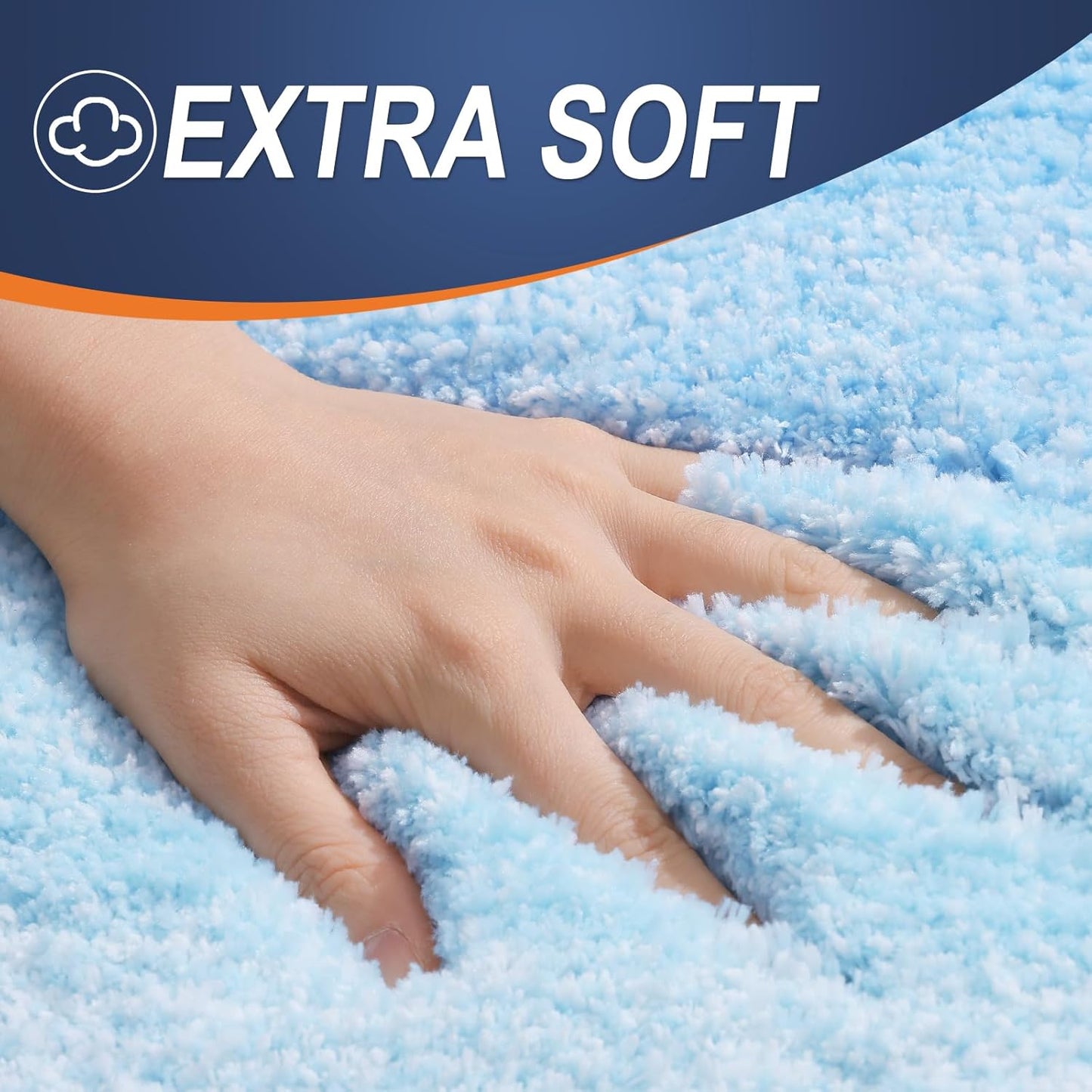 OLANLY Bathroom Runner Rug - Extra Soft Microfiber Mat | Quick Dry, Washable, 70x24, Sky Blue