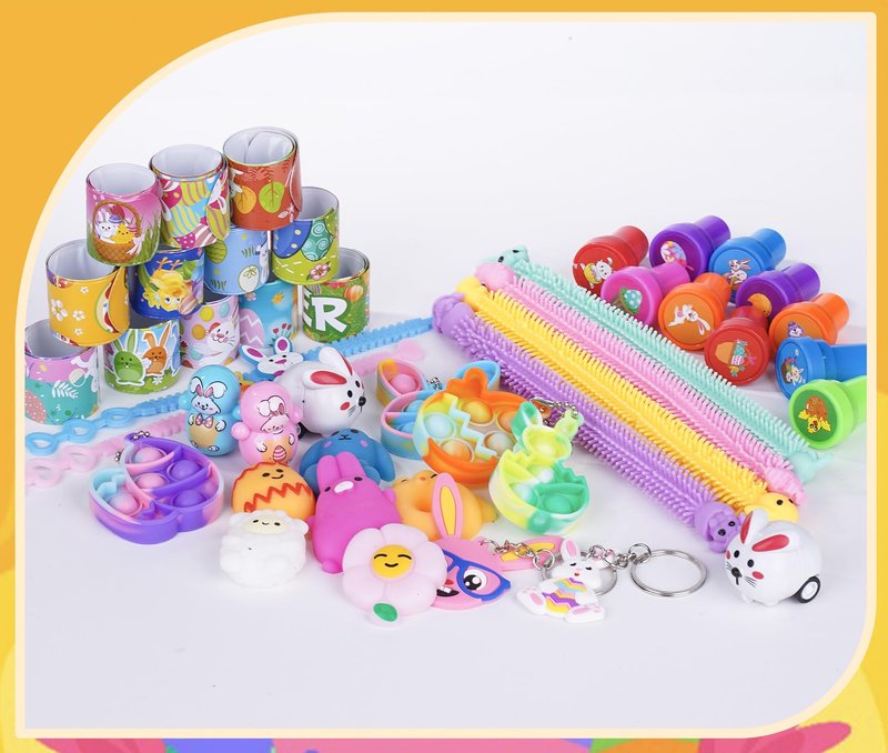YiYLunneo 200PCS Prefilled Easter Eggs with Toys Inside for Kids, Easter Basket Stuffers Fillers with Fidget Toys 50 Pack for Easter Eggs Hunt Easter Party Favors, Easter Classroom Prize Gifts