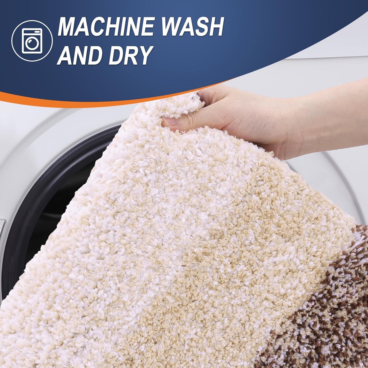 OLANLY Large Bathroom Rugs - Extra Soft Microfiber Mat 40x24 | Quick Dry & Machine Washable, Brown