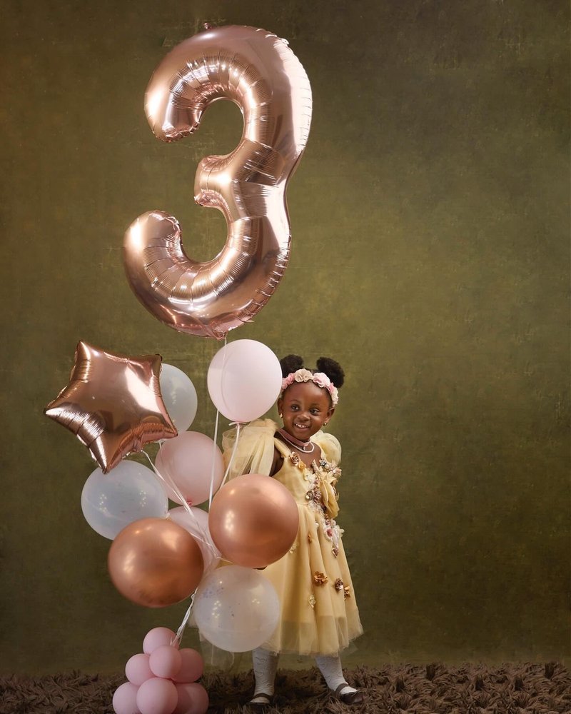 Rose Gold 3 Balloon, Number Balloons 40 Inch, 3rd Birthday Decorations for Kids Girls Boys, Men Women Party Supplies for Party Decorations, Number 3 Balloon