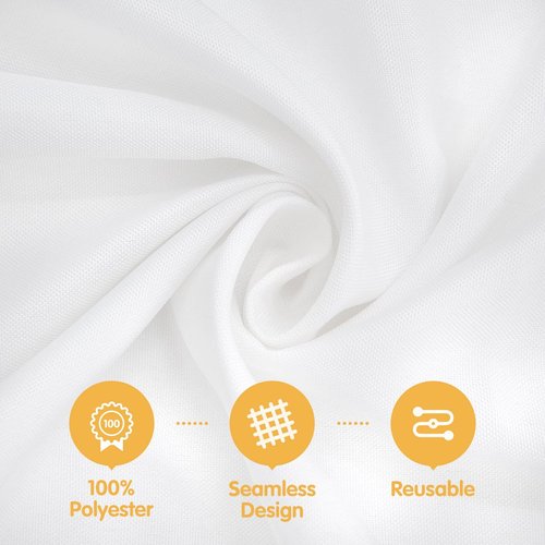 BRILLMAX 6 Pack White Round Tablecloths 90 Inch for 60” Tables - 150 GSM Polyester Fabric, 15" Standard Drop, Water, Stain & Wrinkle Resistant Cloth Cover for Wedding Reception Banquet Dining