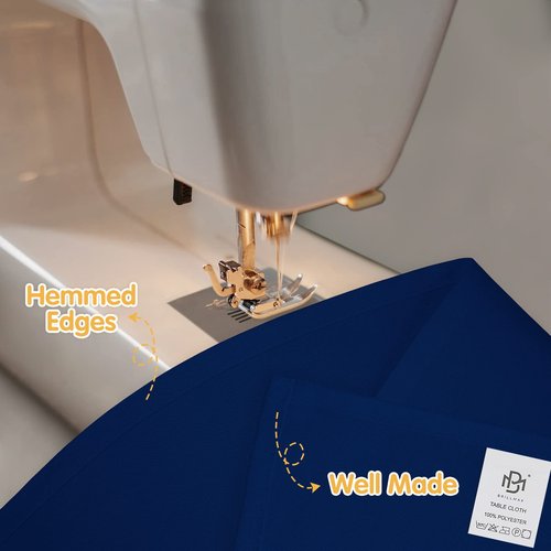 BRILLMAX 4 Pack Navy Blue Tablecloths 90 x 132 Inch for 6ft Rectangle Tables - 150 GSM Polyester Fabric, Floor Length Drop, Water, Stain & Wrinkle Resistant Cloth Cover for Wedding Reception Banquet