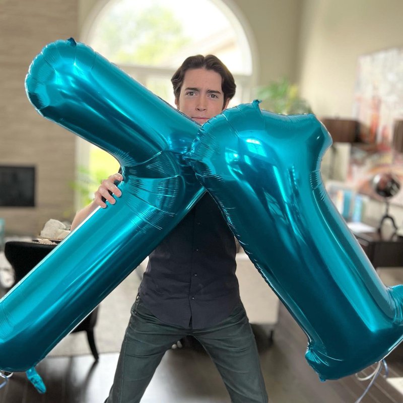 Light Blue Number 4 Balloon 40 Inch, 4th Birthday Party Decorations for Children, Giant 4 Foil Balloon for Party Supplies
