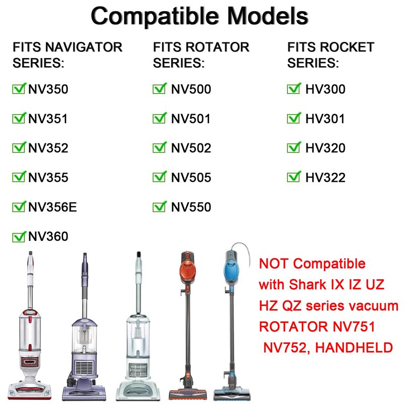 10 Pcs Vacuum Attachments & Brushes for Shark Navigator Lift-Away NV350 NV352 NV355 NV356E & Rotator NV500, Rocket HV301 HV322 HV371 Series Upright Vacuum, 1 1/4" (32mm) Vacuum Accessories Set
